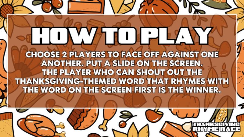 Thanksgiving Rhyme Race